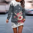 thumbnail image 1 of Vestidos de Mujer, Vestido Casual de Manga Larga Con Cuello Redondo y Estampado Navideño de Moda de Otoño E Invierno Para Mujer, 1 of 3