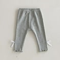 thumbnail image 5 of AINIYS Fall Children's Bow Embroidery Leggings Comfy Elastic Pants Versatile Outerwear Casual Wear for Homecoming Gray 1 Years, 5 of 7
