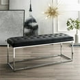 thumbnail image 2 of Posh Living Foster Faux Leather Bench in Black/Chrome, 2 of 8