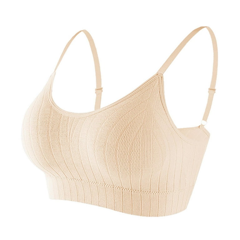 Bigersell Padded Strappy Sports Bras Women's Ruched Sport Bras Padded  Workout Tops Medium Support Crop Tops Female Support Yoga Bra Big & Tall  Polyester Lace Bra Style 1473, Beige One Size 