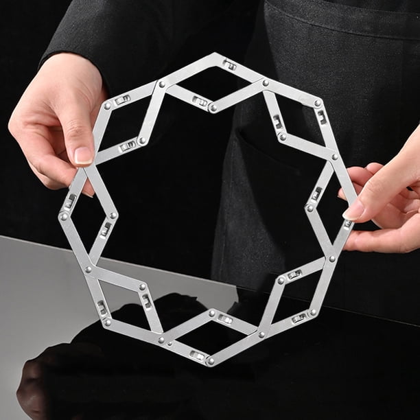 Tapete de Acero Inoxidable para Ollas, Tapete Aislante Térmico Home Snowflake, Tapete Expandible para Ollas de Arena, Tapete a Prueba de Quemaduras, Tapete para Platos