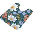 thumbnail image 2 of Coolnut Multicoloured Flowers High Absorbent U-Shaped Contour Toilet Rugs Machine Washable,24"x20", 2 of 7