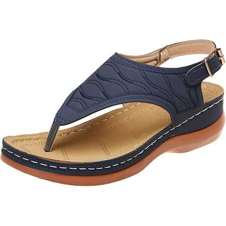 

OHKASANJI Womens Orthopedic Sandals Dressy Summer Clip Toe Sandals Comfortable Hollow Out Sandals Fashionable Beach Sandal