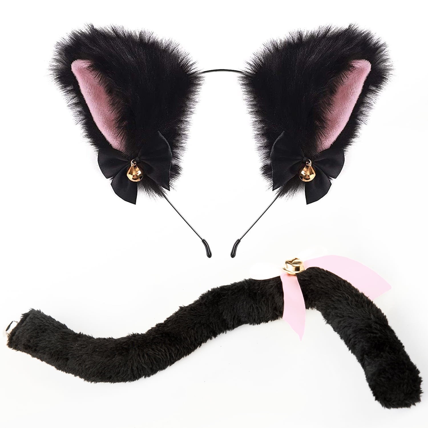 Funcredible Cat Ears And Tail Set Furry Cat Ears Headband With Tail Kitten Anime Neko Ears