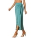 thumbnail image 4 of Falda larga bohemia de cintura alta para mujer INSPIRE CHIC, falda maxi envolvente de verano para playa con abertura, talla XL, azul verde, 4 of 6