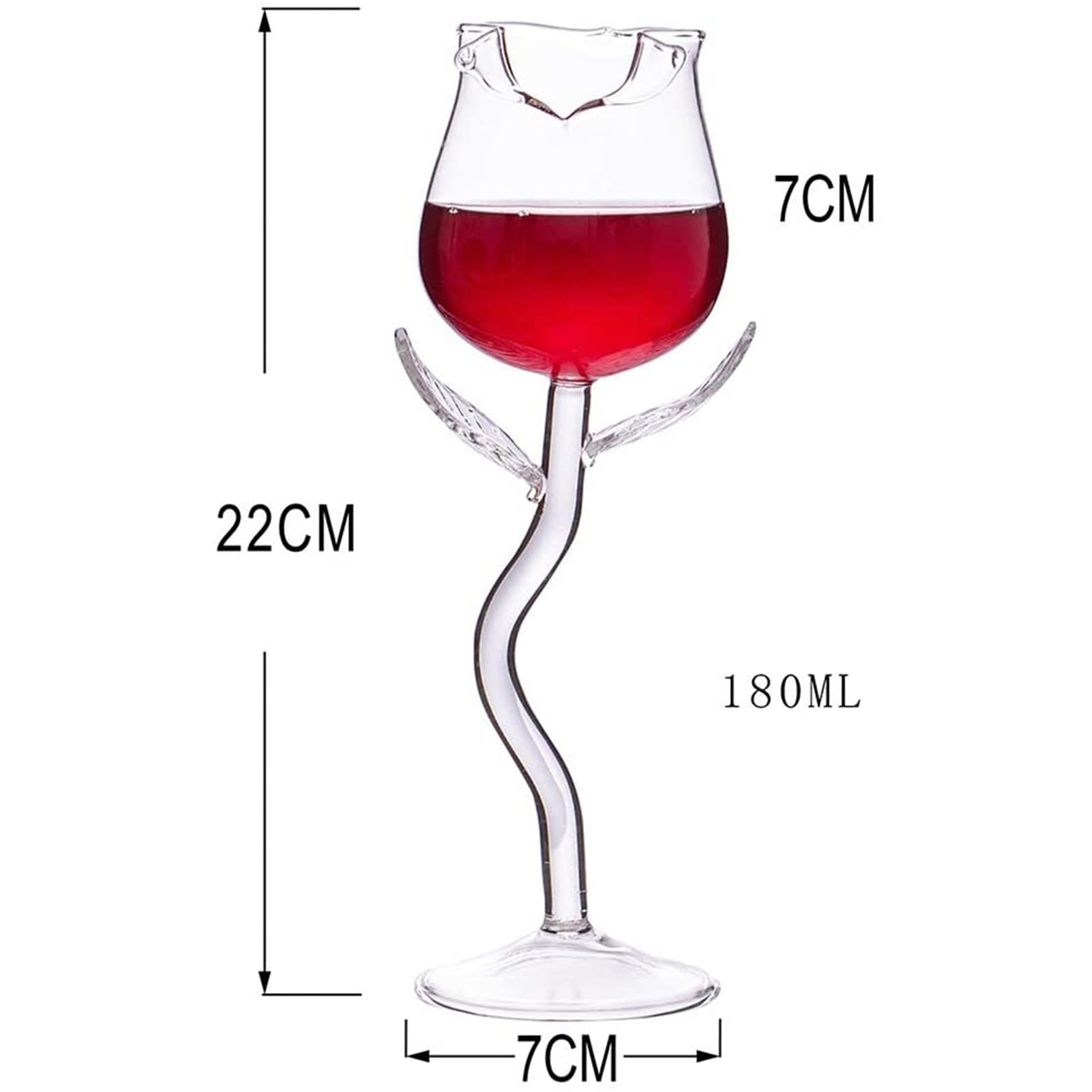 Fancy Red Wine Goblet Exquisite Rose Wine Glasses Clear Crystal