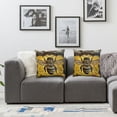 thumbnail image 3 of Acheng Bee Throw Pillow Covers Oil Painting Leaves Rose Botanical Luxury Crown Wings Animal Yellow Black Washable Decorative Sofa Bedroom Couch,Set of 2 White, 3 of 6