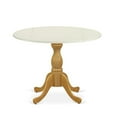 thumbnail image 2 of East West Furniture Wood Dining Table with Drop Leaves - Linen White Table Top and Oak Pedestal Leg Finish, 2 of 2