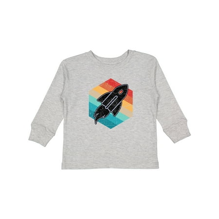 

Inktastic Rocket Ship Retro Space Boys or Girls Long Sleeve Toddler T-Shirt