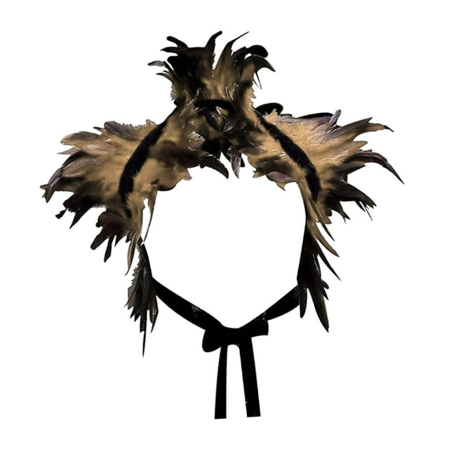 Capa de plumas artificiales para decoración de Halloween, chal para actuaciones en el escenario, juego de rol Marrón