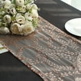 BalsaCircle 12x108" Blush Tulle Embroidered Leaves Vines Sequins Table ...