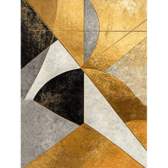 Geometric Gold Abstract Canvas Wall Art,Suitable for Living Room, Bedroom, Office, Dining Room, and Hallway Decoration.