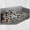 thumbnail image 6 of Lobster Soft Flannel Fleece Blanket, Vintage Delicious Seafood Elements as Squid Salmon Caviar Fillet Shrimp and Oyster, Cozy Plush for Indoor and Outdoor Use, 50" x 70", Multicolor, by Ambesonne, 6 of 6