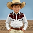 thumbnail image 2 of Gunia Boys Western Cowboy Shirts Long Sleeve Print Shirt Tops Casual Button Up Blouse Youth Tshirt Toddler Boys White 4-5 Years, 2 of 4