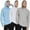 BlueWhiteGrey, variant on Pack of 3 Men's Long Sleeve Rashguard Hoodie UPF50+ Shirt Rash Guard Fishing Clothing UV Sun Protection Surfing Swimming Running
