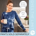 thumbnail image 4 of Hello Mello Dyes The Limit Lounge Long Sleeve Pajama Top, Navy Medium/Large (Women's), 4 of 8