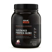 GNC AMP Sustained Protein Blend | Targeted Muscle Building and Exercise Formula | 4 Protein Sources with Rapid & Sustained Release | Gluten Free | Strawberry Milkshake | 28 Servings
