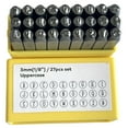 thumbnail image 3 of Set de estampilla de metal Metal Fill Punch Juego 27pcs Número de letra Herramienta de estampado de estampado Set para el grabado de la mano de madera Mayúscula, 3 of 8