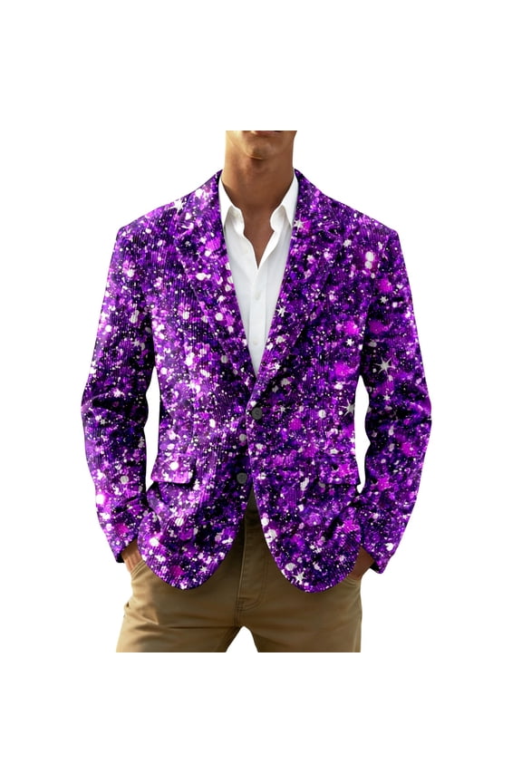 Mardi Gras blazer for men Corduroy Jacket With Sparkling Sequins Embroidery Festival Party Celebration Formal And Casual Wear
