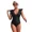 black, variant on ATTRACO One Piece Swimsuit Women Ruffle V Collar Bathing Suit Sexy Monokini Swimwear S-XL