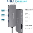thumbnail image 2 of Adaptador USB C MoKin 9 en 1 con 3 puertos USB HDMI RJ45 SD/TF MacBook, 2 of 7