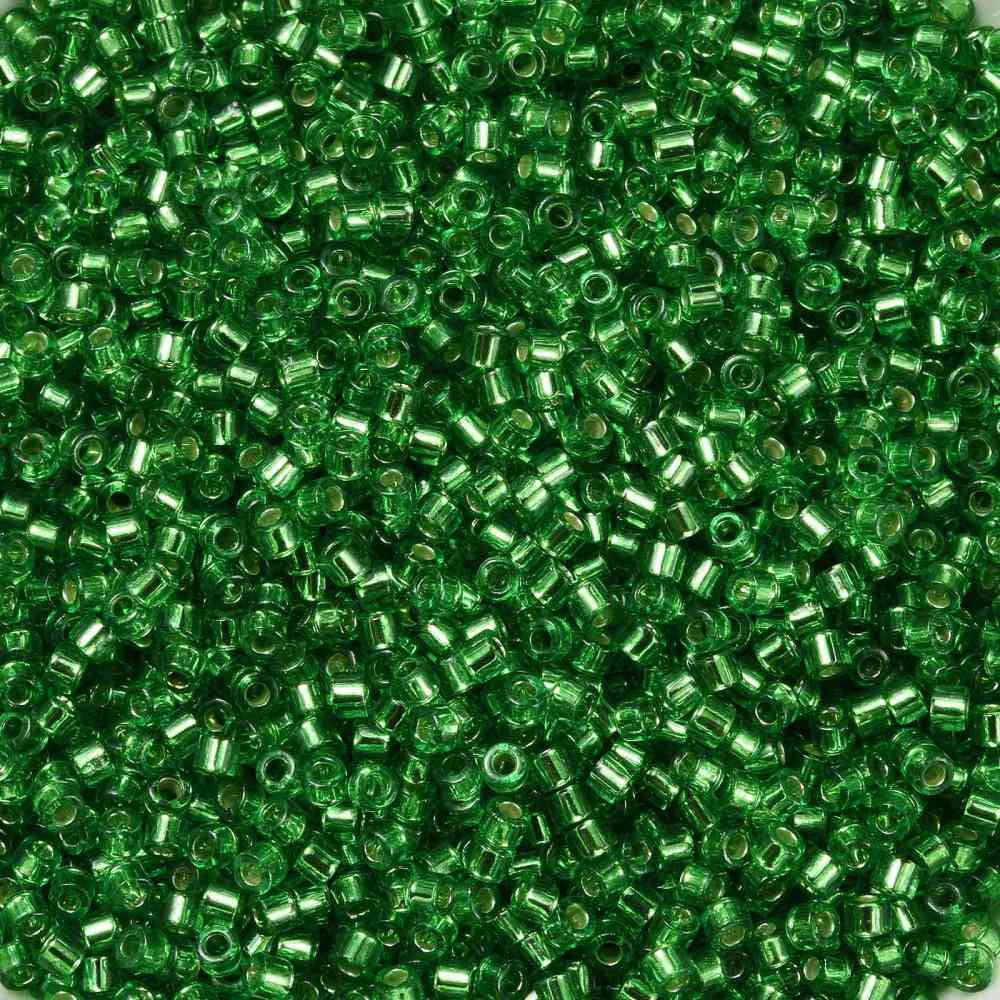 1bag Cylinder Seed Beads Silver Lined Round Hole Uniform Size Green 2x1.5mm Hole: 0.8mm about 40000pcs/bag about 450g/bag