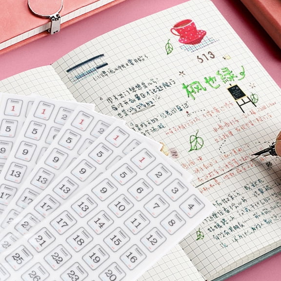 BESTYASH SelfAdhesive White Calendar Stickers for DIY Decor and Planner Use 60 Pcs Plan Stickers