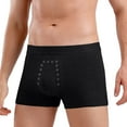 thumbnail image 2 of Jinhomg Mens Big And Tall Underwear Soft Comfy Cotton Boxer Briefs Lightweight Breathable Elastic Waistband Mid Waist Everyday Underpants Deal of The Day Black L, 2 of 9