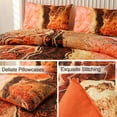 thumbnail image 7 of NTBED Queen Comforter Set Marble Printed Bedding Set Retro Style Watercolor Orange, 7 of 7