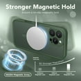 thumbnail image 4 of Magnetic Compatible with iPhone 16 Pro Case, Upgraded [Full Camera Protection] [Compatible with MagSafe] Protective Translucent Matte Women Girl Phone Case Cover, Deep Green, 4 of 14
