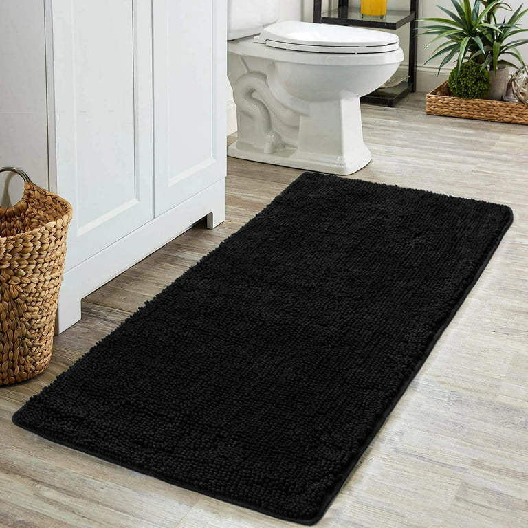 LOCHAS Bath Rugs 24 x 60 Large Runner Bathroom Rug, Soft Luxury Chenille  Mats with Non-Slip Backing, Throw Absorbent Carpet for Tub/Shower, Machine