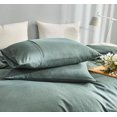 thumbnail image 1 of Tumei Fundas De Almohada 100% Lino King Juego De 2 Fundas De Almohada Tamaño King Lavadas Color Sólido Lino Natural Suave Transpirable Verde King (35.83"?20.08""), 1 of 1