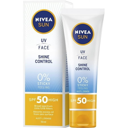 Nivea Sun Uv Sunscreen Face Shine Control Cream For Mat Look Spf50, 50Ml