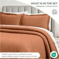 thumbnail image 6 of BNM Modern Cotton Matelasse Bedspread Set, California King, Burnt Orange, 6 of 7