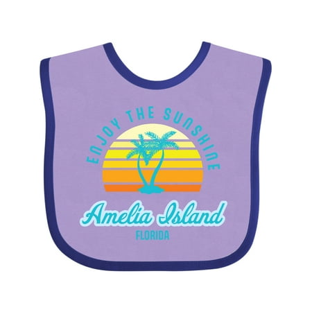 

Inktastic Summer Enjoy the Sunshine Amelia Island Florida in Blue Gift Baby Boy or Baby Girl Bib