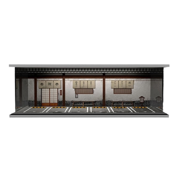 Siruishop 1:64 Garage Display Case Collectible Display Showcase for Mini Dolls Figures Izakaya Theme
