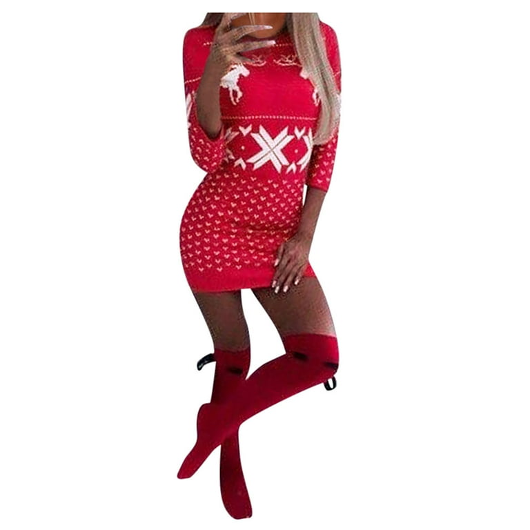 Ladies xmas jumper clearance dress
