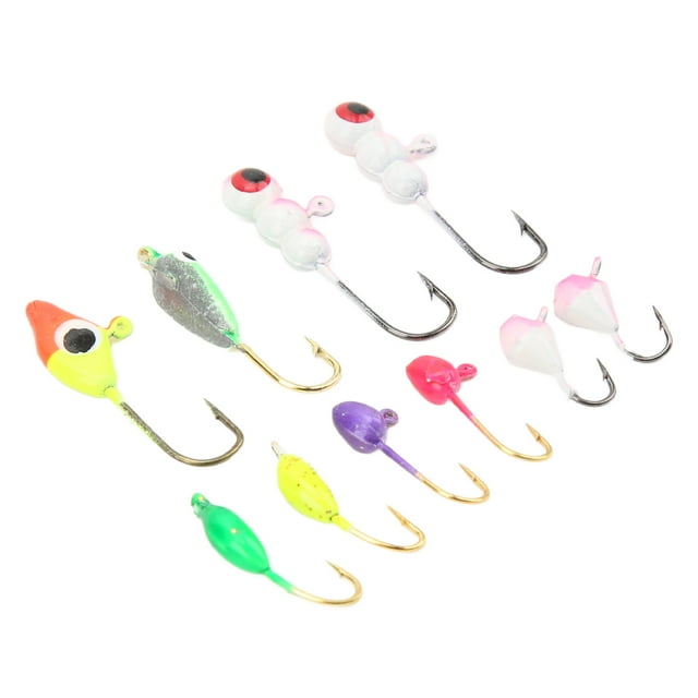 Ice Fishing Hooks Set, Ice Fishing Jigs Set Wide Application Color Metal Head For Bass ANGGREK Otros Deportes