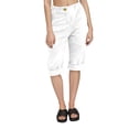 thumbnail image 1 of YFELWZ Pantalons Capri en Lin pour Femmes Grande Taille Mode Décontractée Couleur Unie Blanc G, 1 of 4