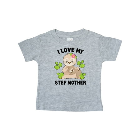 

Inktastic Cute Sloth I Love My Step Mother with Green Leaves Gift Baby Boy or Baby Girl T-Shirt