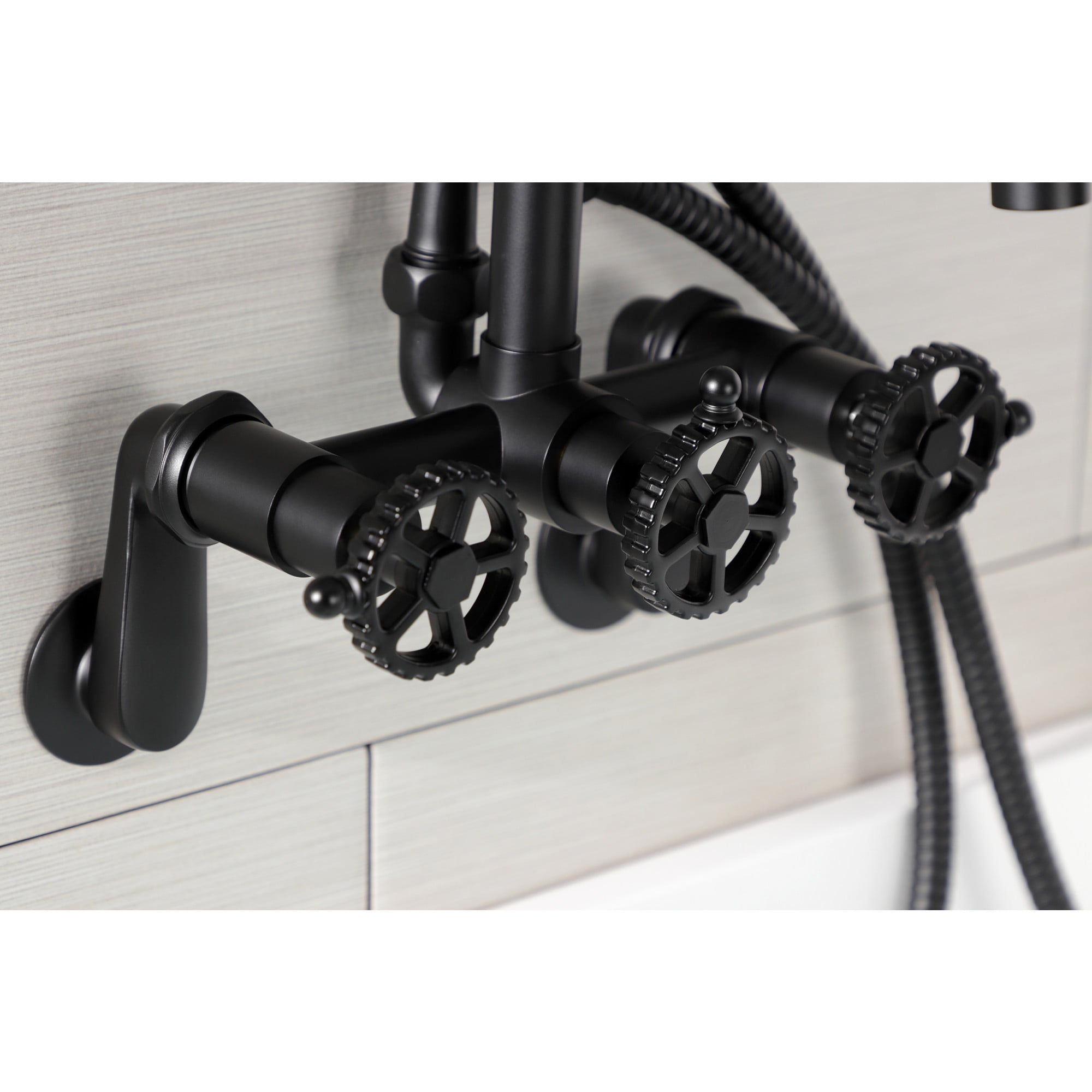 Kingston Brass AE8450CG Fuller Wall Mount Clawfoot Tub Faucet, Matte Black