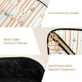 thumbnail image 5 of FORMRS Makeup Bag Travel Cosmetic Organizer for Women Fold Flat Zipper Pouch with Handle, Beige Nautical Pattern, 5 of 8