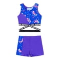 thumbnail image 4 of YEAHDOR Girls 2Pcs Leopard Prints Activewear Set Crop Top Vest with Shorts Sports Athletic Outfit,Sizes 6-14, 4 of 7