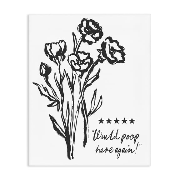 Stupell Industries Modern Would Poop Here Again Canvas Art, 16 x 20, by Lettered and Lined