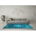 thumbnail image 3 of Ahgly Company Indoor Round Oriental Light Blue Industrial Area Rugs, 4' Round, 3 of 4