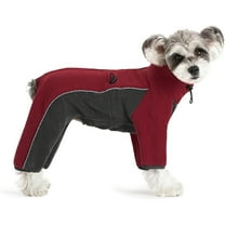 HQREA Fullbody Dog Winter Coat Warm Polar Fleece Medium Small Dog Jacket Jumpsuit with Zipper