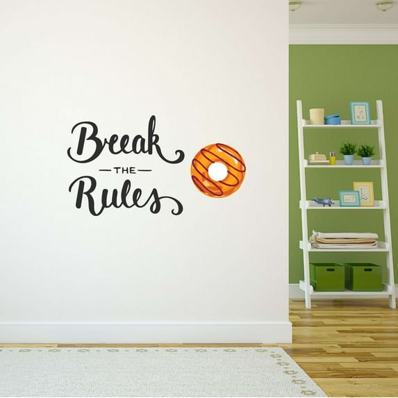 Girls Break the rules Cute Quotes & Sayings Wall Decal Decoration Life Motivational Quote Vinyl Wall Art Decal Lasts Years and Easily Removable - Size: 40 In(W) x 24 In(H)