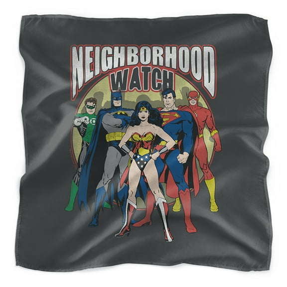 Justice League Neighborhood Watch Bandana (21 in x 21 in)