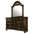 thumbnail image 6 of FOA Damos 4pc Dark Walnut Wood Bedroom Set - Cal King+Nightstand+Dresser+Mirror, 6 of 19