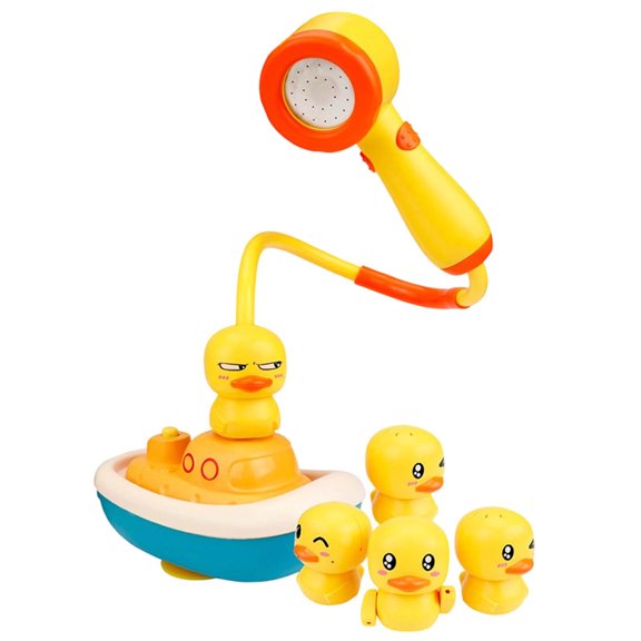 Pommeau de Douche Détachable et Jouet de Bain Motorisé avec Rinçage Doux des Cheveux, Jeu Sensoriel pour Tout-Petits
